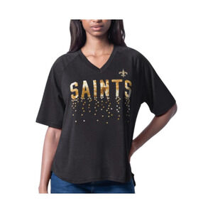 NFL Women's Sequin Top by Glll - Saints - Regular
